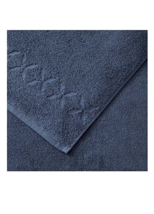 Yves Delorme Nature Amande gastendoek - 550 gr/m2 - detail 3 staalblauw