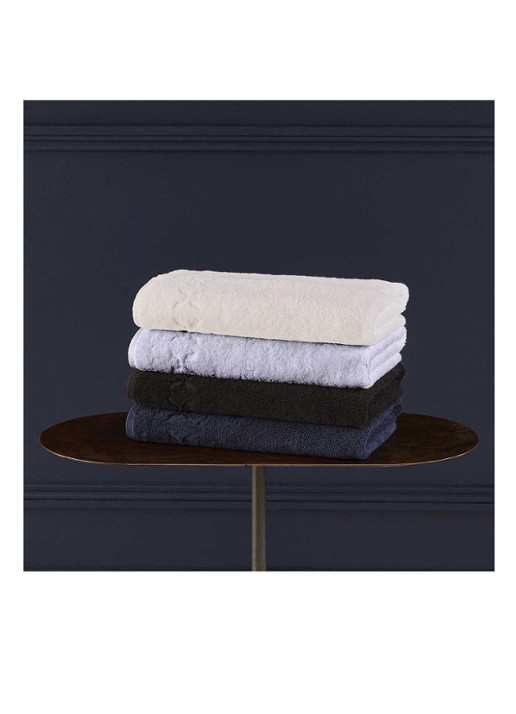 Yves Delorme Nature Amande gastendoek - 550 gr/m2 - detail 5 staalblauw