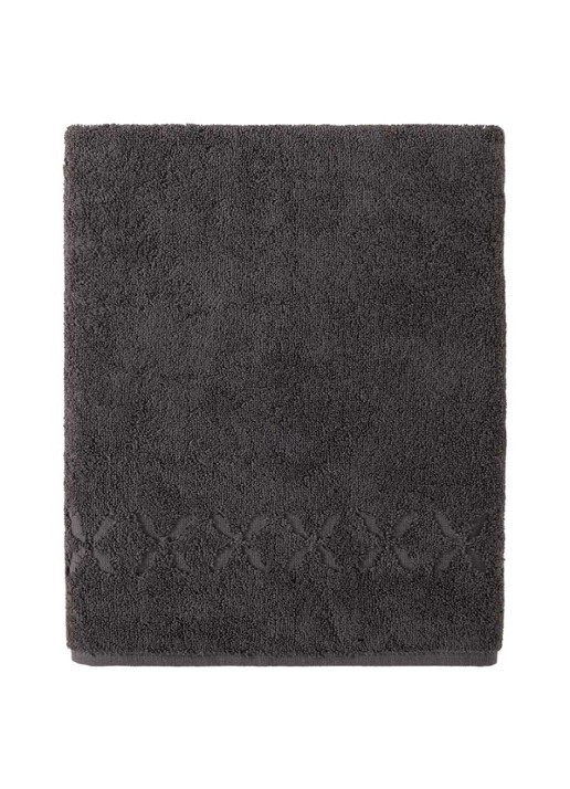 Yves Delorme Nature Amande handdoek - 550 gr/m2 - detail 2 donkergrijs
