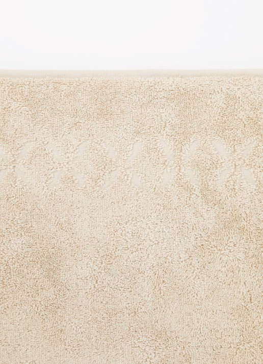 Yves Delorme Nature Amande handdoek - 550 gr/m2 - detail beige