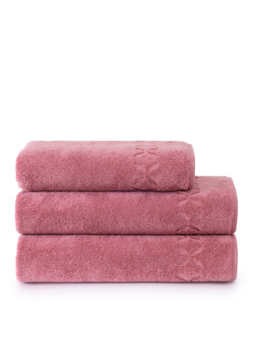 Yves Delorme Nature Amande handdoek - 550 gr/m2 - achterkant 4 roze