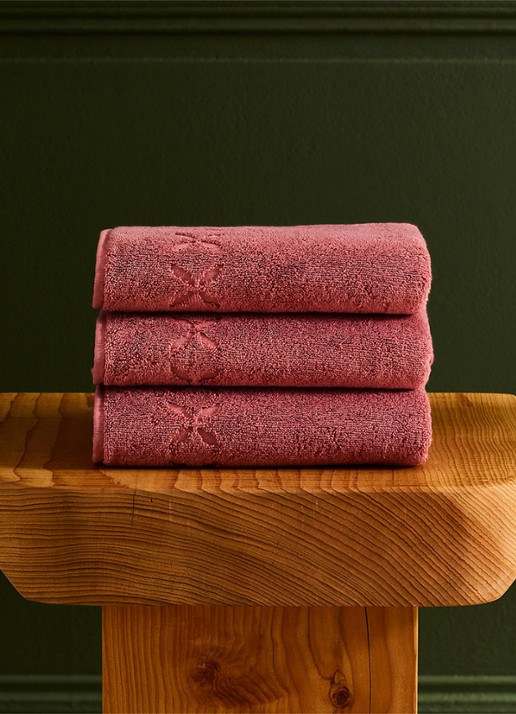 Yves Delorme Nature Amande handdoek - 550 gr/m2 - detail roze