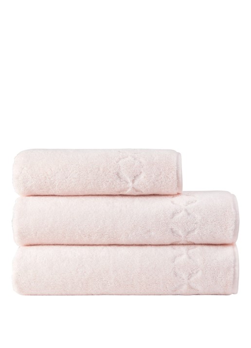 Yves Delorme Nature Amande washand - 550 gr/m2 - 33 x 33 cm - achterkant lichtroze