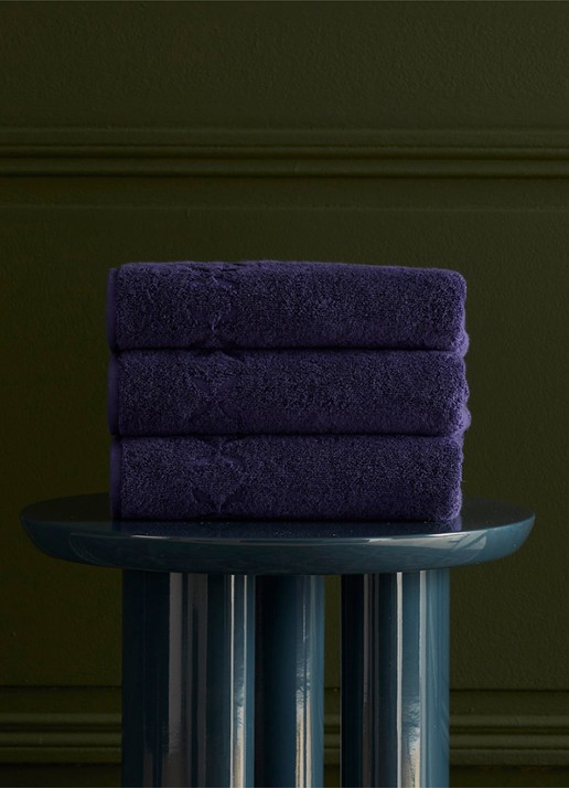Yves Delorme Nature Amande washand - 550 gr/m2 - 33 x 33 cm - detail 2 donkerblauw
