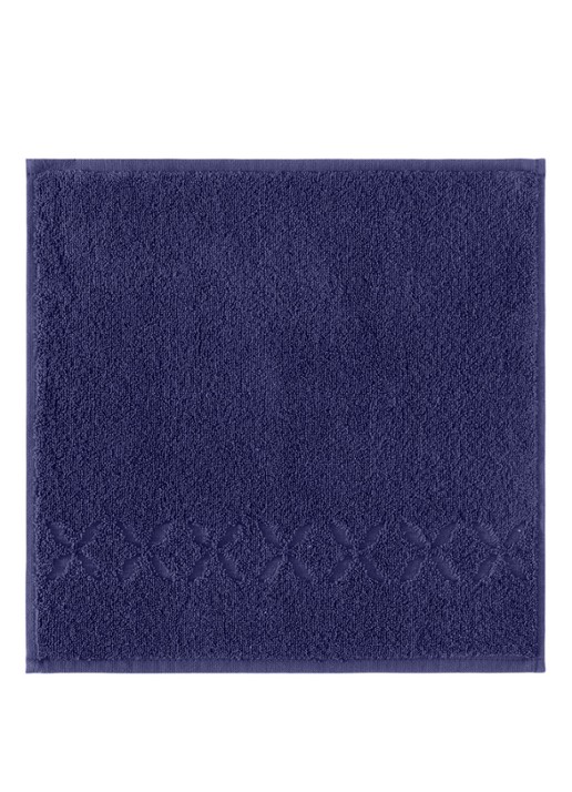 Yves Delorme Nature Amande washand - 550 gr/m2 - 33 x 33 cm - voorkant 3 donkerblauw