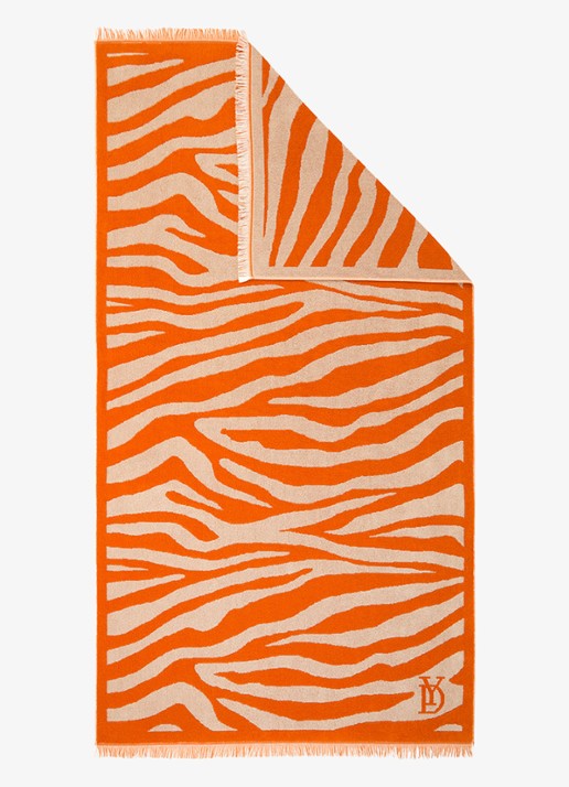 Yves Delorme Pampa strandlaken van  katoen 90 x 160 cm - voorkant 4 orange