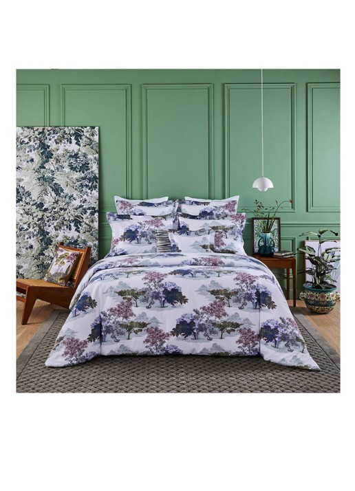 Yves Delorme Parc laken van  katoen 80 TC - detail 7 blauw