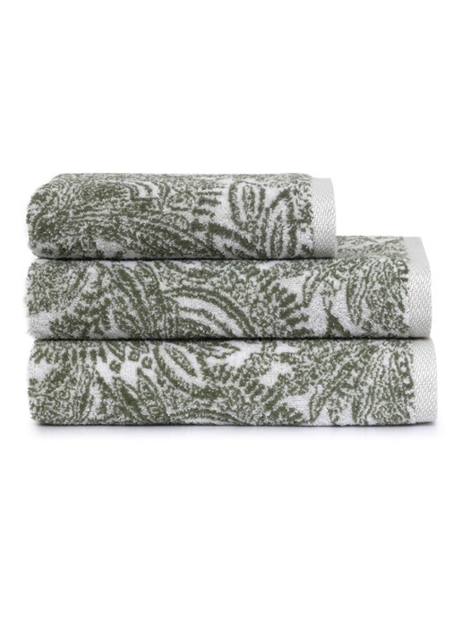 Yves Delorme Patio badhanddoek - 70 x 140 cm - achterkant mosgroen
