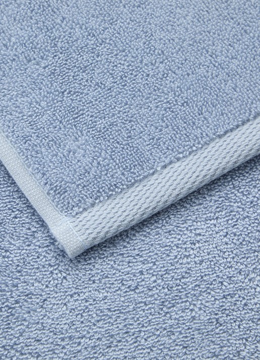 Yves Delorme Rameau badhanddoek - 450 gr/m2 - 70 x 140 cm - achterkant 3 lichtblauw