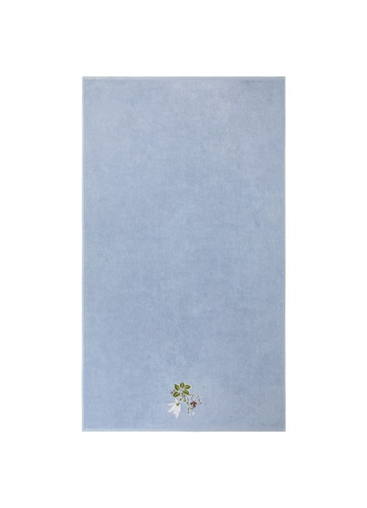 Yves Delorme Rameau badlaken - 450 gr/m2 - 92 x 160 cm - voorkant 2 lichtblauw