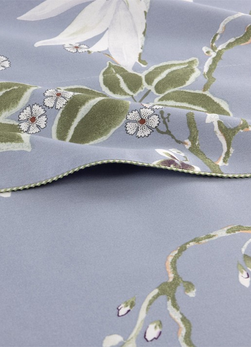 Yves Delorme Rameau laken 120TC - detail blauwgrijs