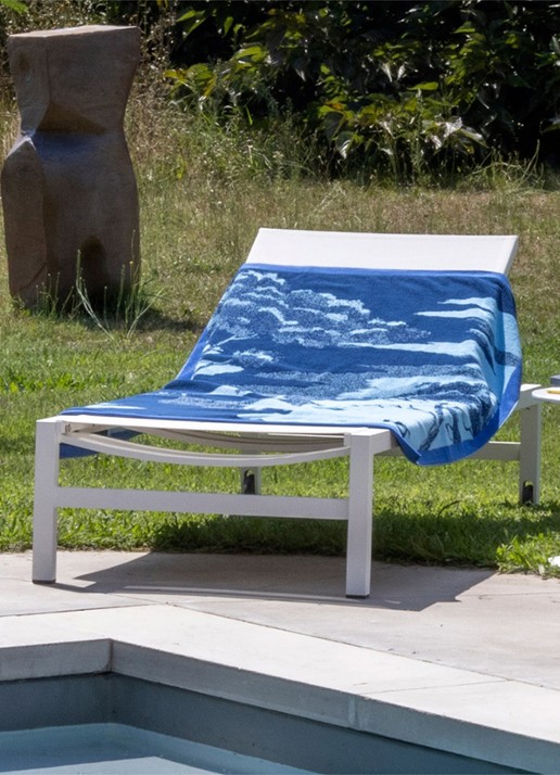 Yves Delorme Rive strandlaken - 90 x 160 cm - voorkant 2 donkerblauw