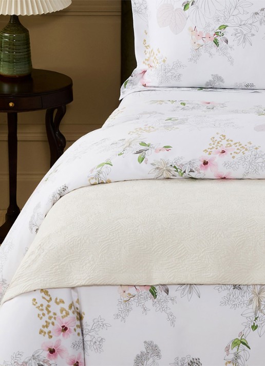 Yves Delorme Santoli bedsprei - achterkant 3 gebroken wit