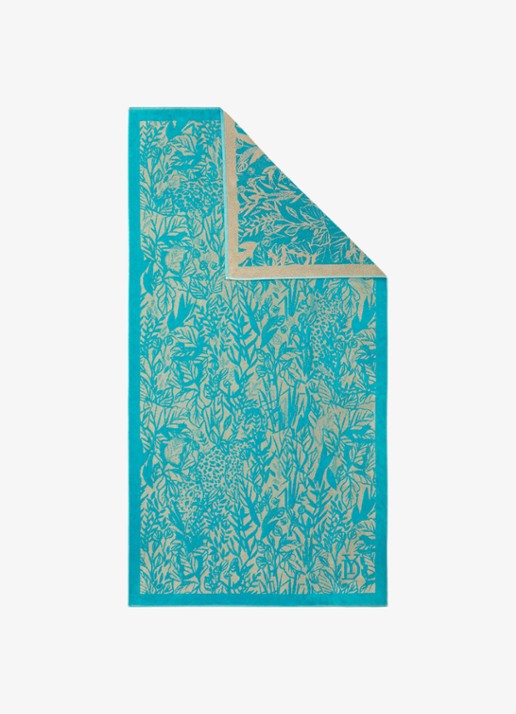 Yves Delorme Sao strandlaken van  katoen 90 x 160 cm - voorkant 3 turquoise