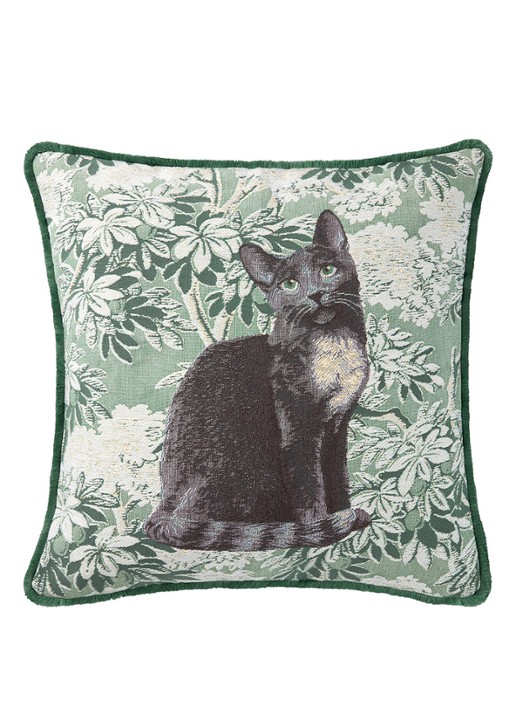 Yves Delorme Scarlett sierkussenhoes 45 x 45 cm - voorkant 2 groen