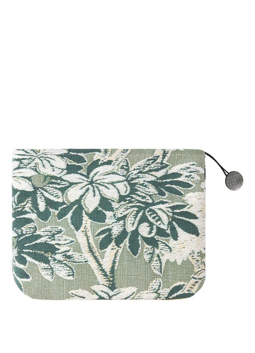 Yves Delorme Scarlett toilettas met print - achterkant groen