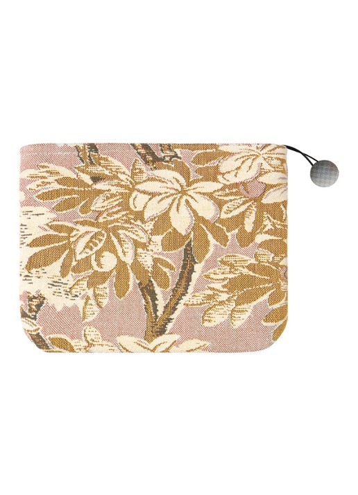 Yves Delorme Scarlett toilettas met print - achterkant 4 oudroze