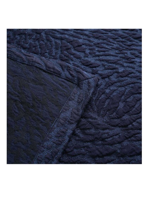 Yves Delorme Souvenir bedsprei in katoenblend - detail 3 blauw