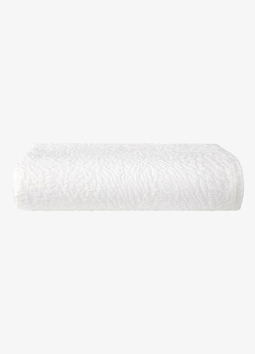 Yves Delorme Souvenir bedsprei in katoenblend - voorkant 3 wit