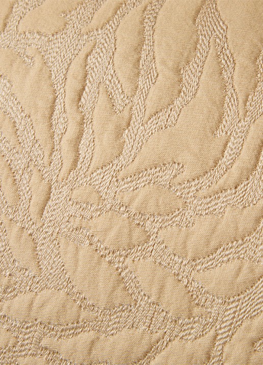 Yves Delorme Souvenir kussenhoes in zijdeblend 33 x 57 cm - achterkant beige