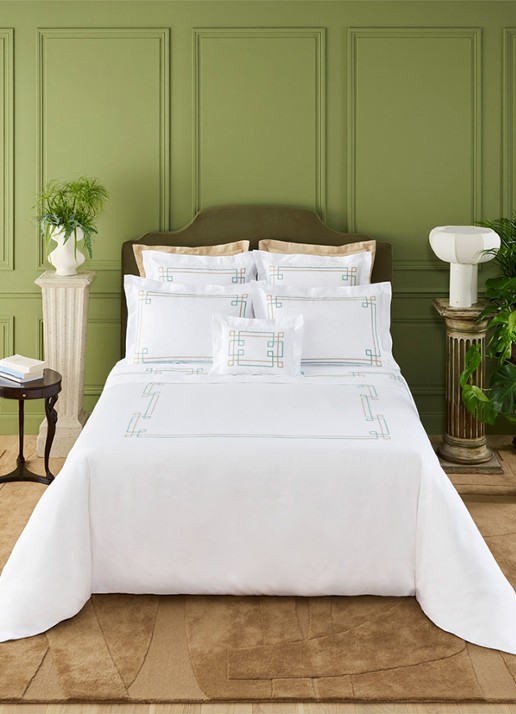 Yves Delorme Villa kussensloop - detail 8 wit