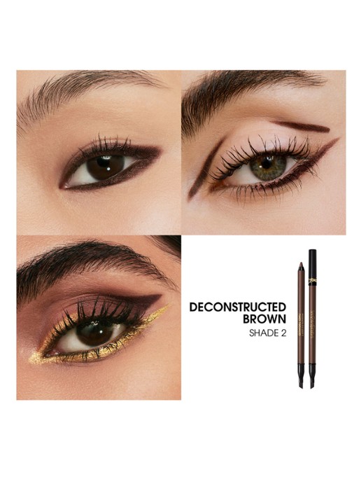 Yves Saint Laurent Lines Liberated - waterproof oogpotlood - detail 3 02 deconstructed brown