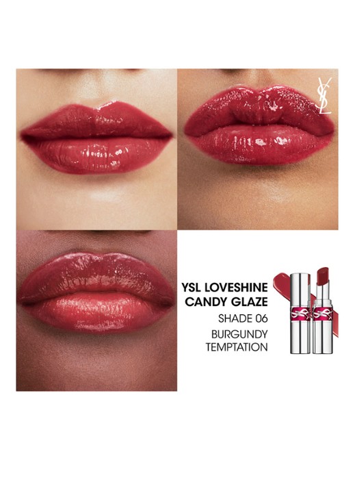 Yves Saint Laurent Loveshine Candy Glaze - lipgloss - detail 3 06 burgundy temptation