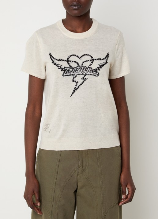 Zadig&Voltaire Aero T-shirt met logo van kasjmier