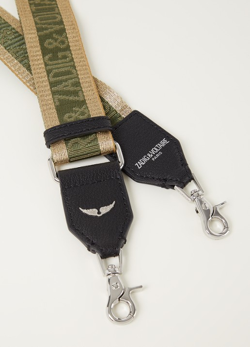 Zadig&Voltaire Afneembare schouderriem met glitter logo - detail goud