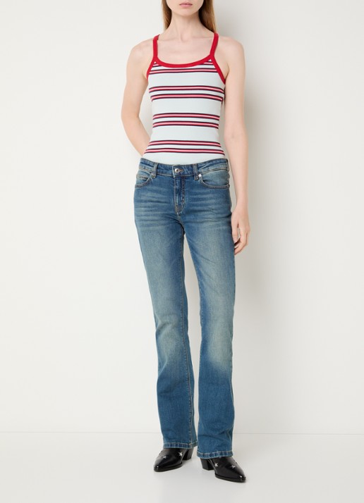 Zadig&Voltaire Albao ribgebreide tanktop met streepprint - voorkant 3 blauw