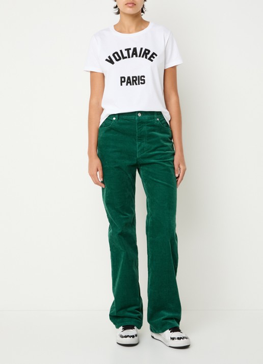 Zadig&Voltaire Alys T-shirt met logoborduring - voorkant 2 wit