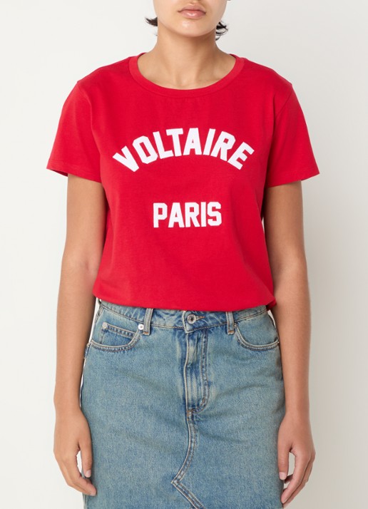 Zadig&Voltaire Alys T-shirt met logoborduring - detail 2 rood