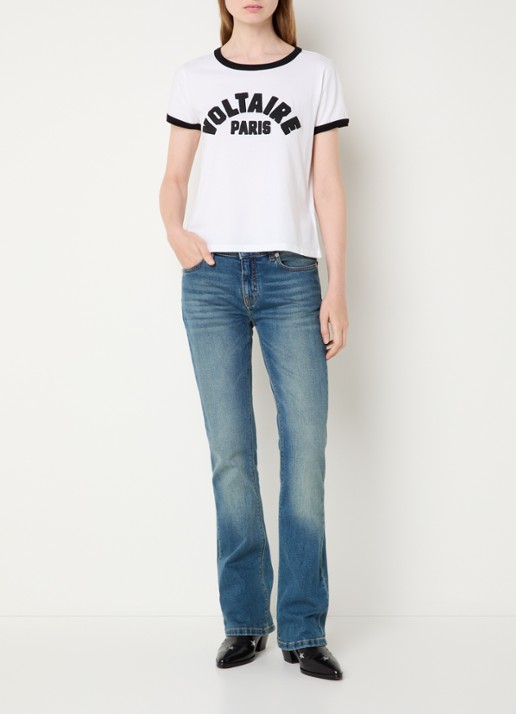 Zadig&Voltaire Alys T-shirt met logoborduring - voorkant 2 wit