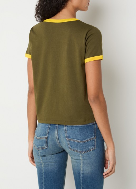 Zadig&Voltaire Alys T-shirt met logoborduring - achterkant bronsgroen