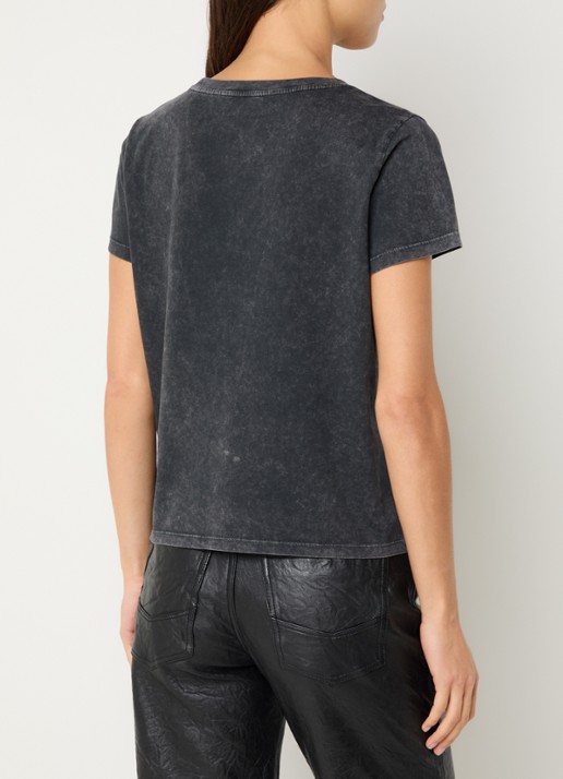 Zadig&Voltaire Alys T-shirt met logoprint en strass - achterkant 3 antraciet