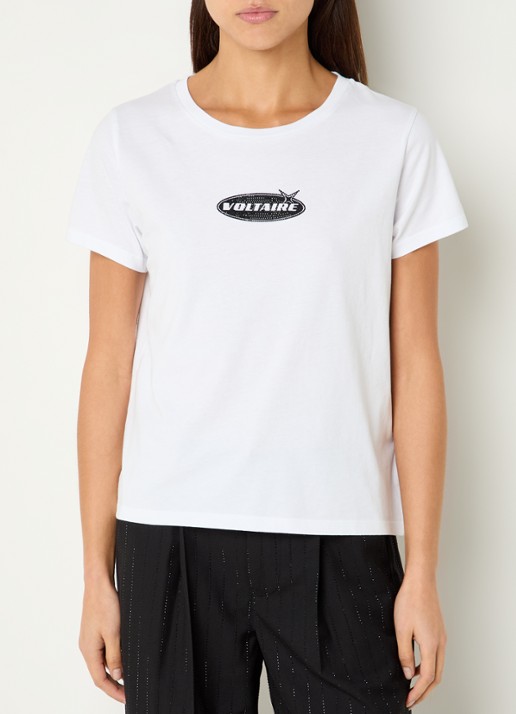 Zadig&Voltaire Alys T-shirt met logoprint en strass