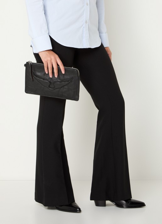 Zadig&Voltaire Angel clutch van kalfsleer - voorkant 5 zwart