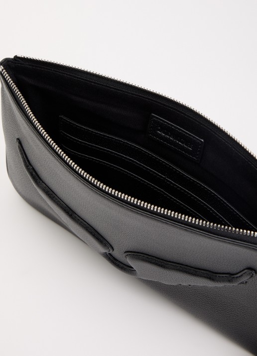 Zadig&Voltaire Angel clutch van leer met logo - detail 3 zwart
