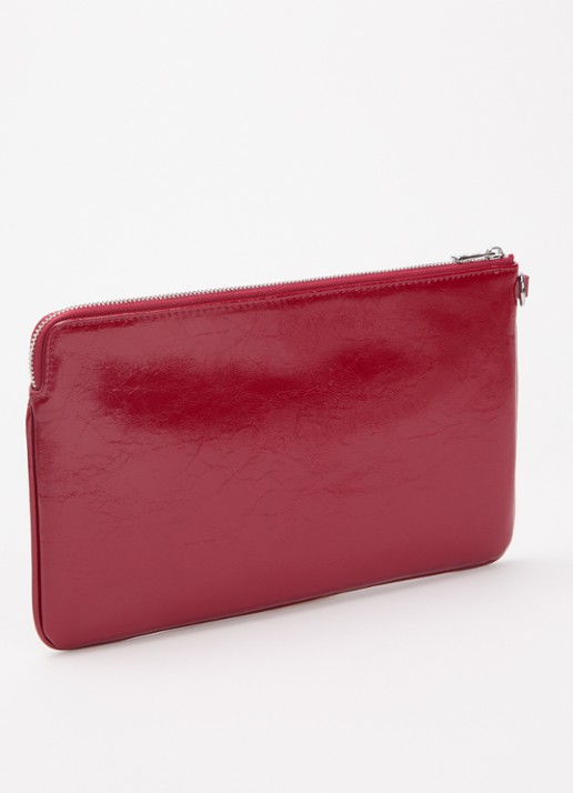 Zadig&Voltaire Angel clutch van leer met logo - achterkant 2 cranberryrood