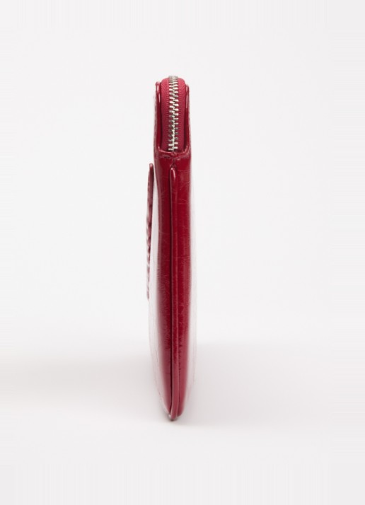 Zadig&Voltaire Angel clutch van leer met logo - detail 4 cranberryrood