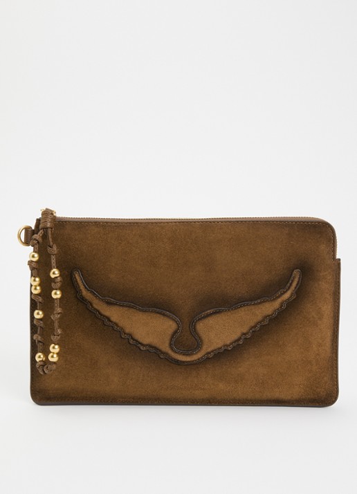 Zadig&Voltaire Angel clutch van suède
