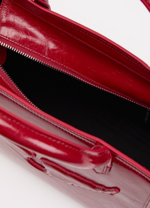 Zadig&Voltaire Angel XS handtas van leer met afneembare schouderriem - detail steenrood