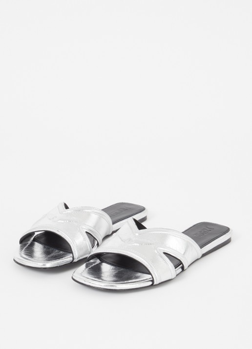 Zadig&Voltaire Azora sandaal van leer met metallic finish - detail 3 zilver