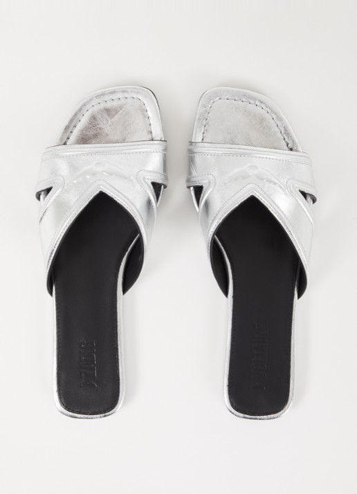 Zadig&Voltaire Azora sandaal van leer met metallic finish - detail 4 zilver