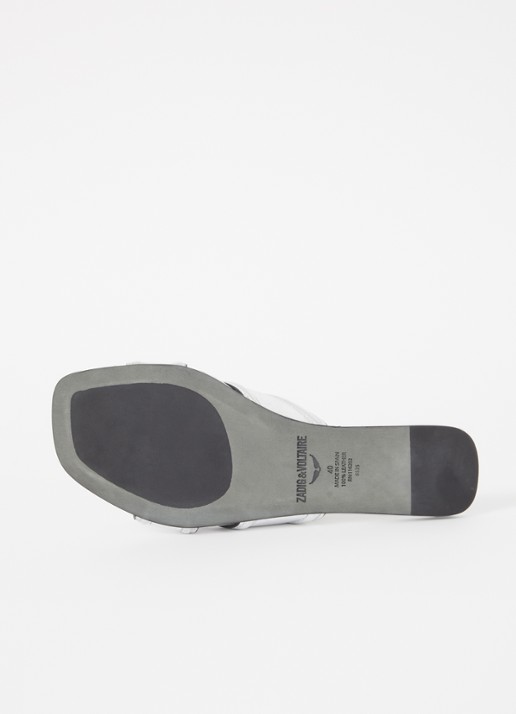 Zadig&Voltaire Azora sandaal van leer met metallic finish - detail 5 zilver