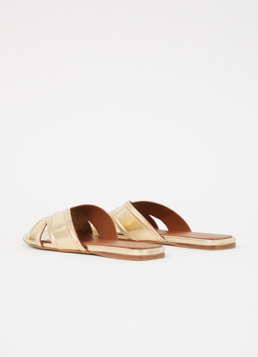 Zadig&Voltaire Azora sandaal van leer met metallic finish - achterkant 2 goud