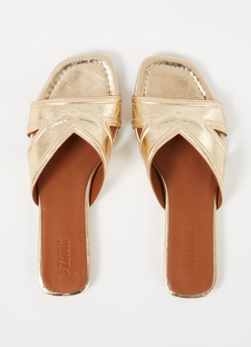 Zadig&Voltaire Azora sandaal van leer met metallic finish - detail 4 goud