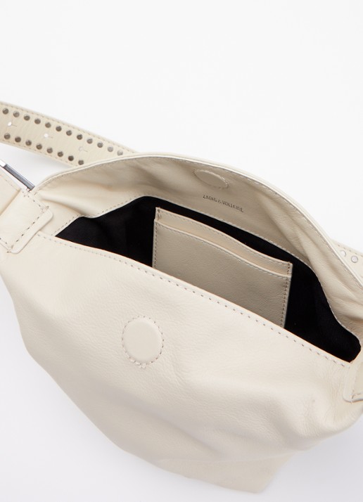 Zadig&Voltaire Baby Jane crossbodytas van leer - detail 3 creme