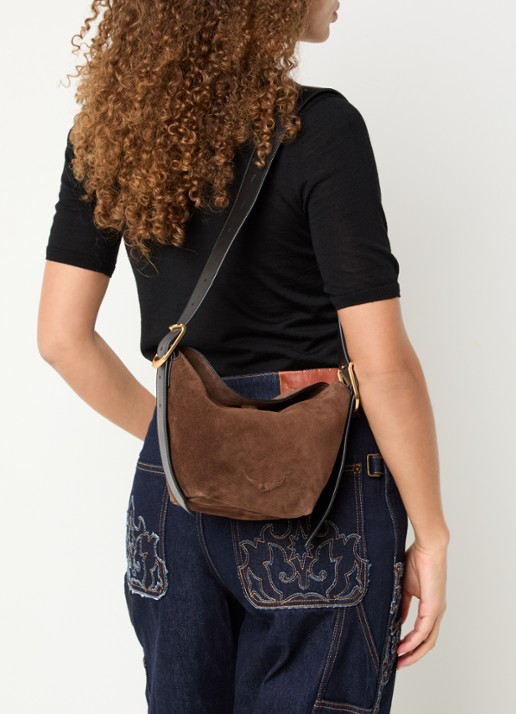 Zadig&Voltaire Baby Jane schoudertas van suède met afneembare schouderriem - voorkant 6 bruin