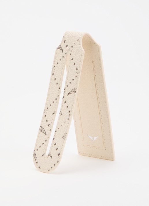 Zadig&Voltaire Bagagelabel met logoprint 14 cm  - voorkant 2 ivoor